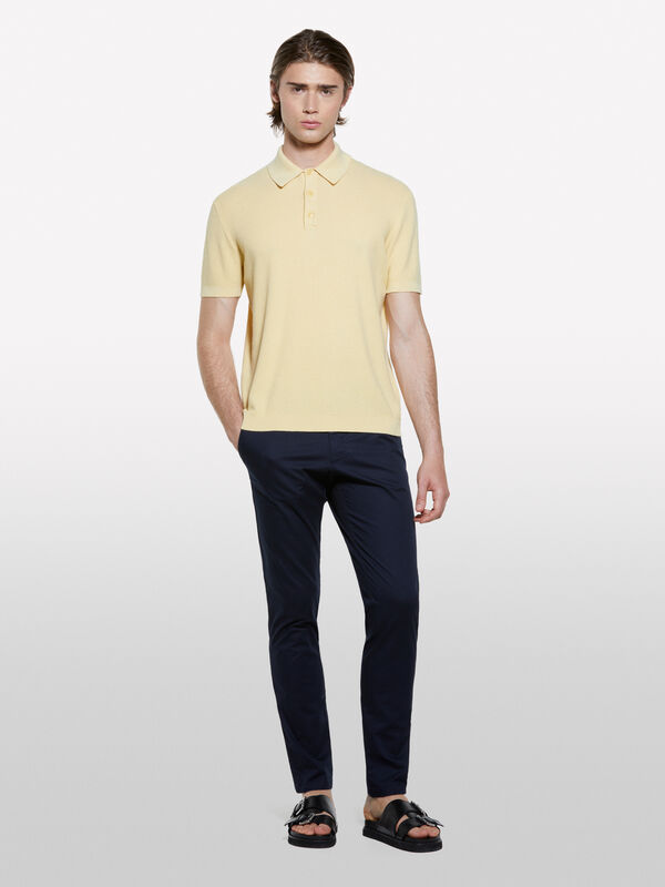 Pantalon chino coupe slim bleu foncé - pantalons slim pour homme | Sisley