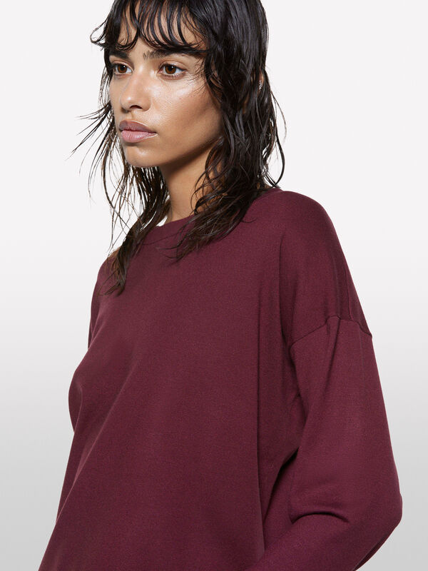 Pull bordeaux à encolure bateau - pulls à encolure bateau pour femme | Sisley