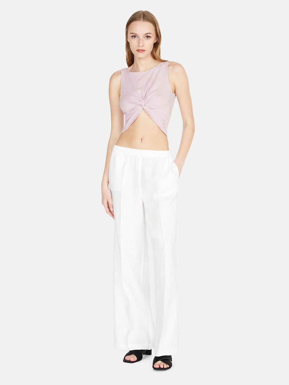 Pantalon palazzo 100 % lin