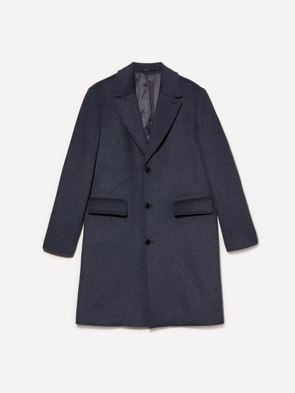 Manteau gris foncé à simple boutonnage Manteau gris foncé à simple boutonnage - manteaux pour homme | Sisley