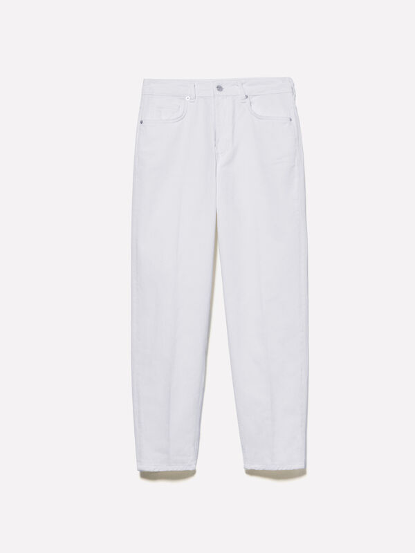 Jean blanc style 68 coupe mom Jean blanc style 68 coupe mom - jeans mom et boyfriend pour femme | Sisley
