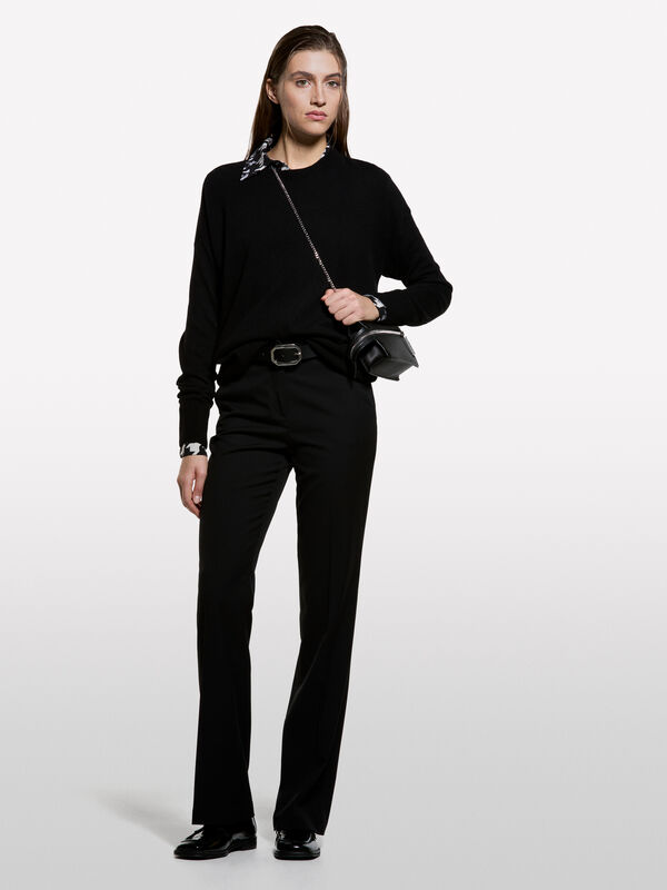 Pull en laine mélangée à encolure bateau - pulls à encolure bateau pour femme | Sisley