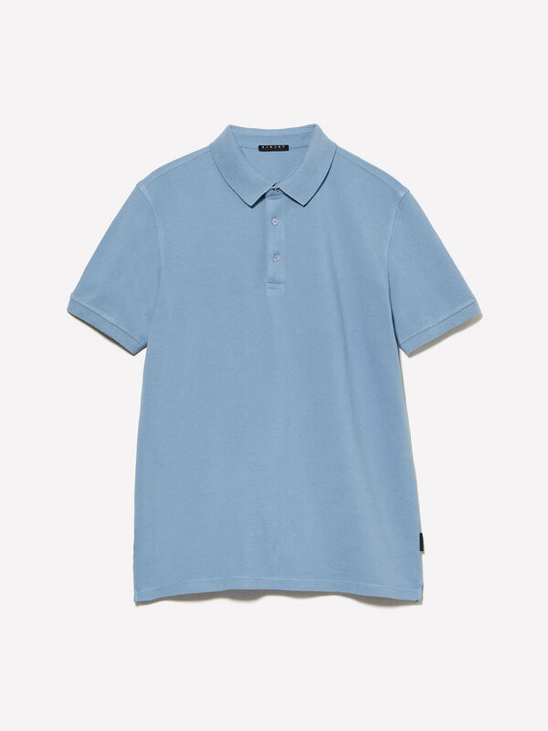 Polo bleu clair 100 % coton Polo bleu clair 100 % coton - polos pour homme | Sisley