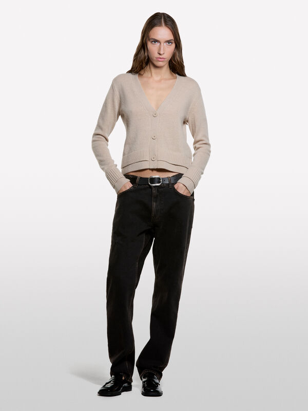 Gilet côtelé double - cardigans pour femme | Sisley