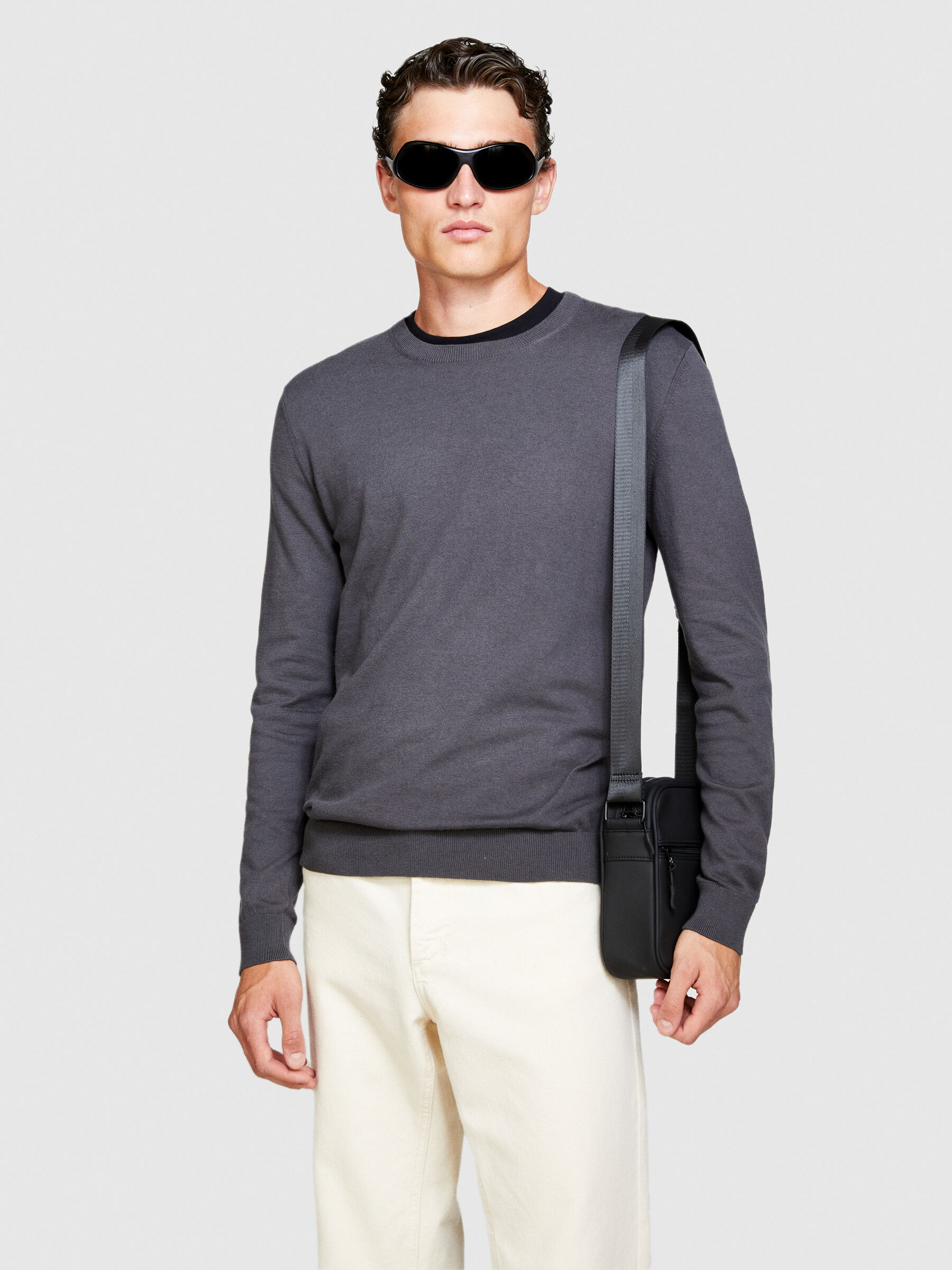 Sac bandouli re uni Noir Sisley