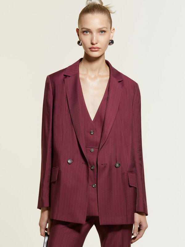 Blazer rayé rose blush - blazers pour femme | Sisley