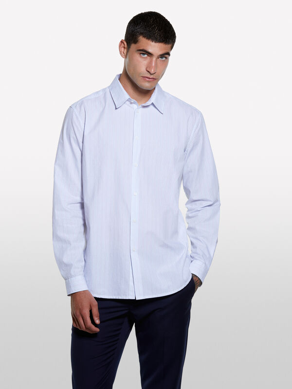 Chemise blanche teinte en fil - chemises regular pour homme | Sisley