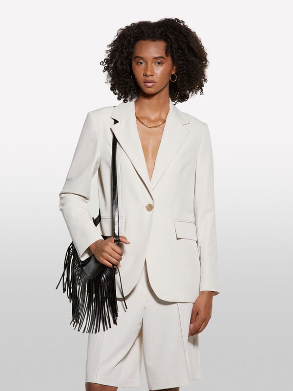 Blazer beige coupe régulière Blazer beige coupe régulière - blazers pour femme | Sisley
