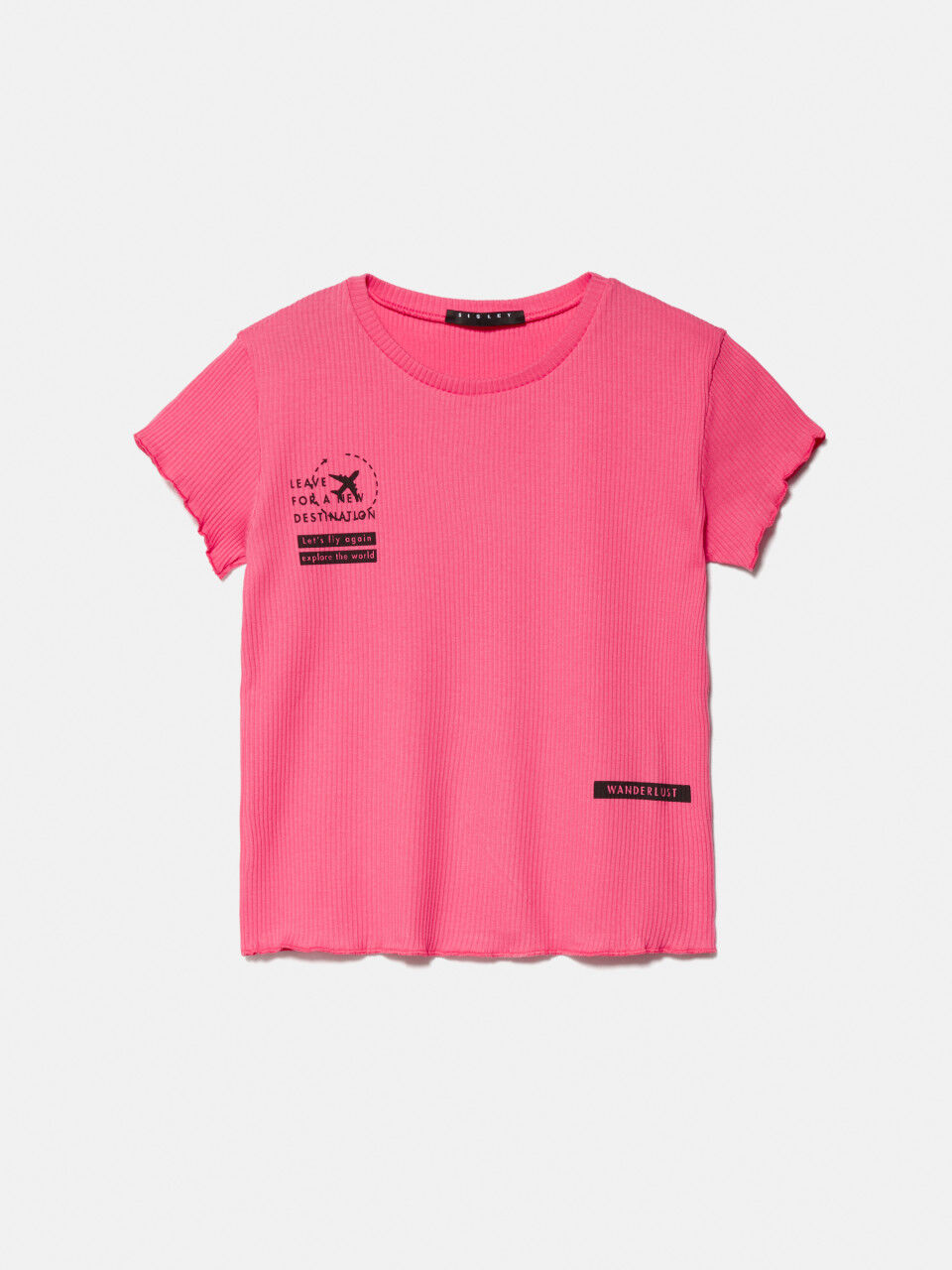 T-shirt à imprimé et bords-côtes