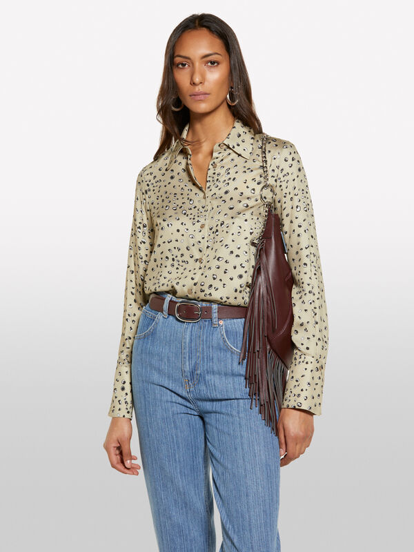 Light green printed shirt - chemises pour femme | Sisley