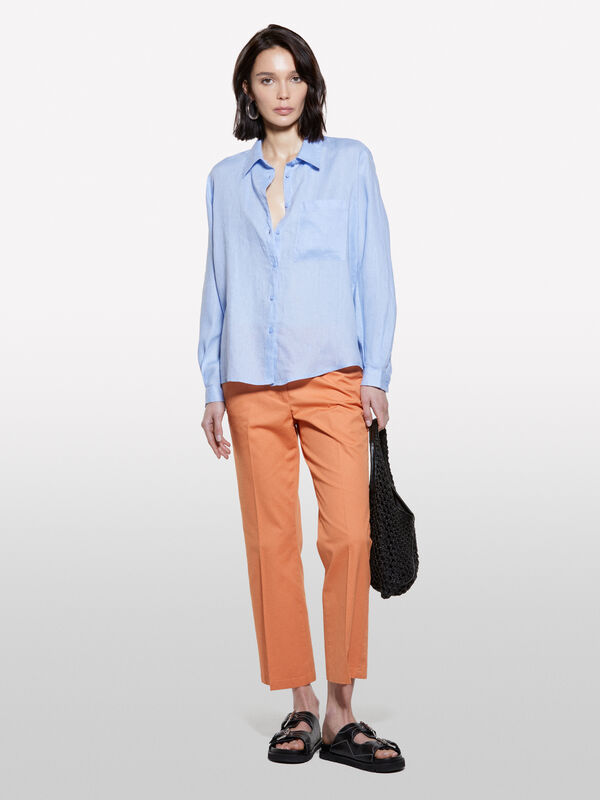 Pantalon orange coupe évasée - pantalons évasés pour femme | Sisley