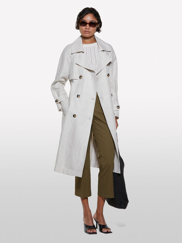 Trench croisé beige - trenchs et imperméables pour femme | Sisley