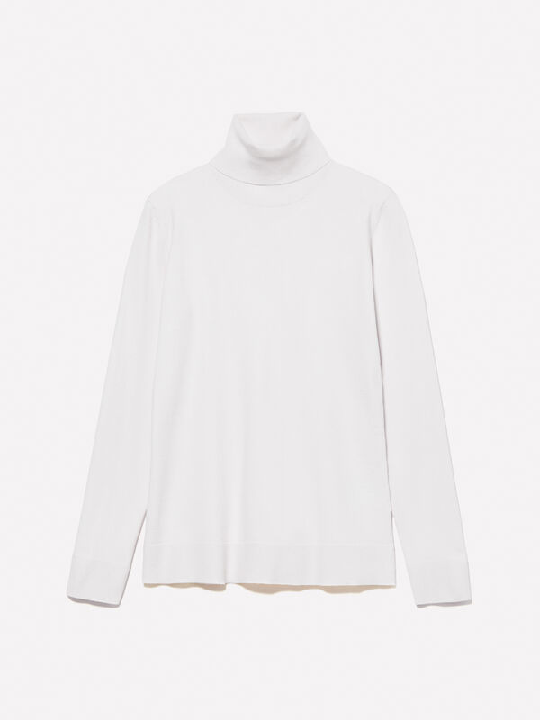 Pull crème à col montant - pulls col montant pour femme | Sisley