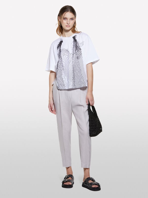 Pantalon de jogging gris 100% lin - pantalons de jogging pour femme | Sisley