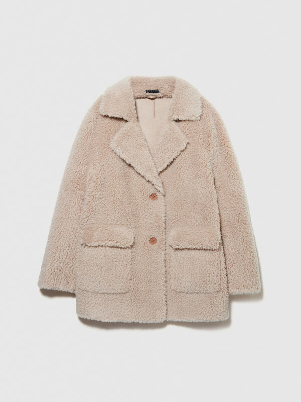 Manteau teddy beige - manteaux pour femme | Sisley