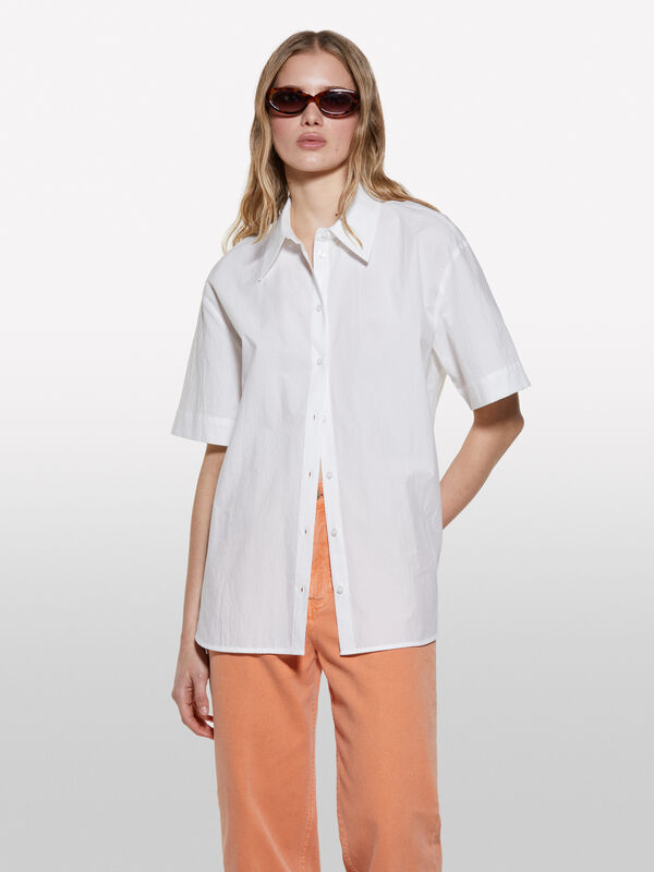 Chemise blanche avec œillet - chemises pour femme | Sisley
