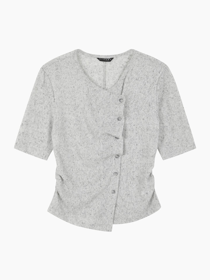 BUTTONED SWEATER H/S Femme
