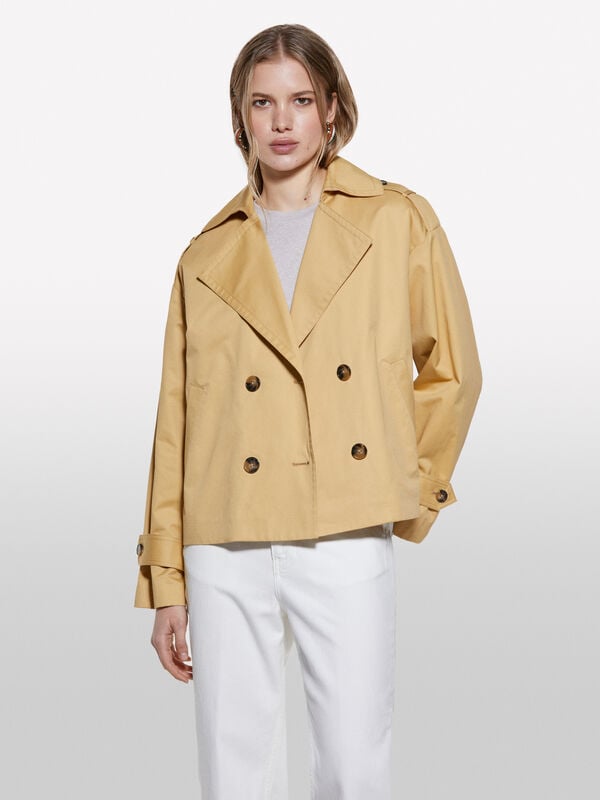Trench court moutarde - trenchs et imperméables pour femme | Sisley