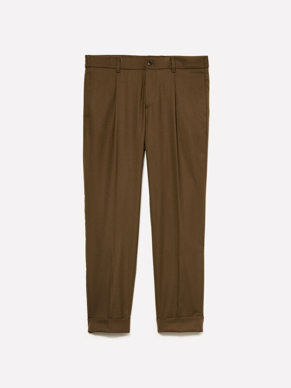 Pantalon habillé à revers - pantalons slim pour homme | Sisley