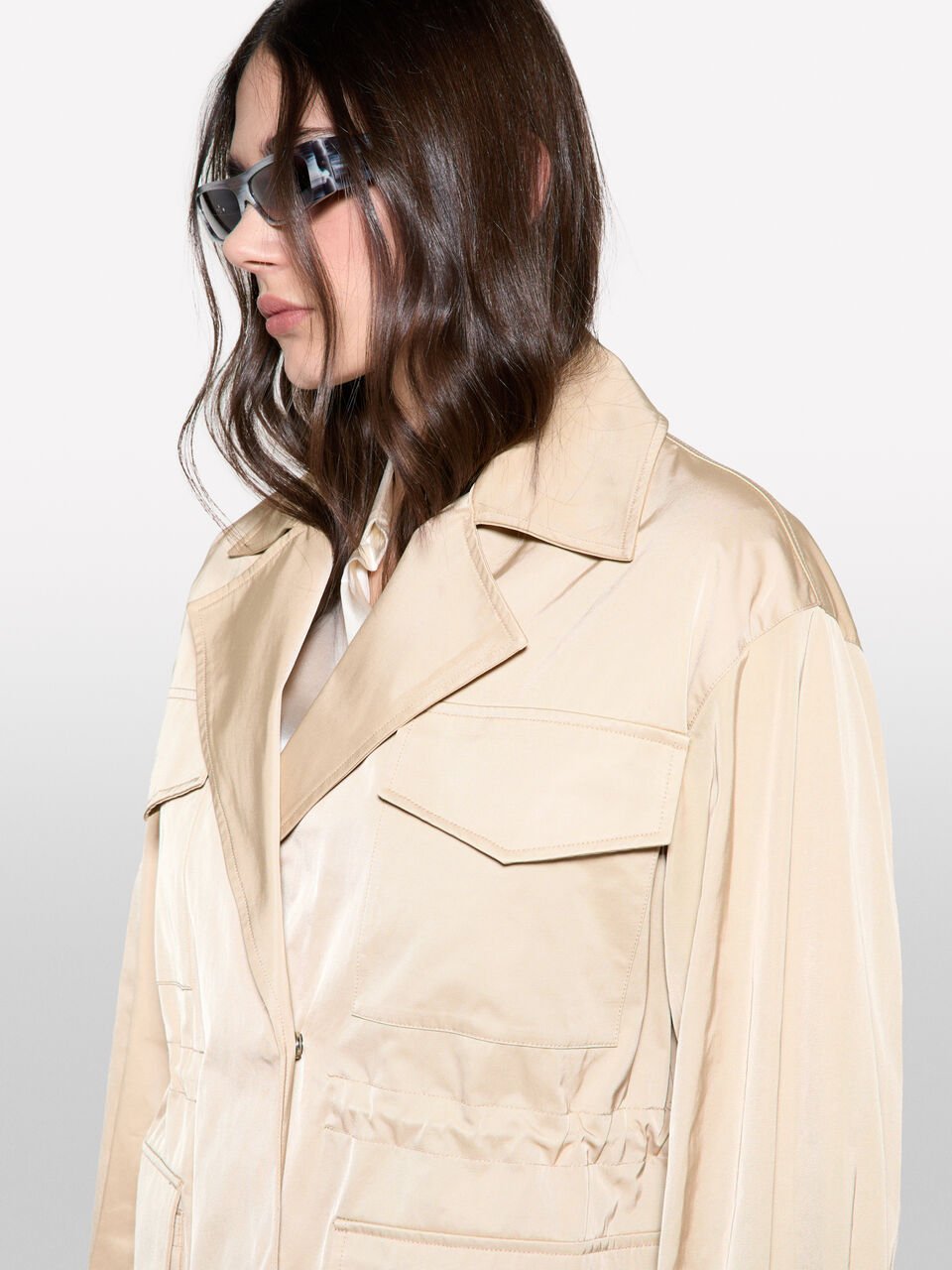 Veste avec pull sans manches, Beige Sisley