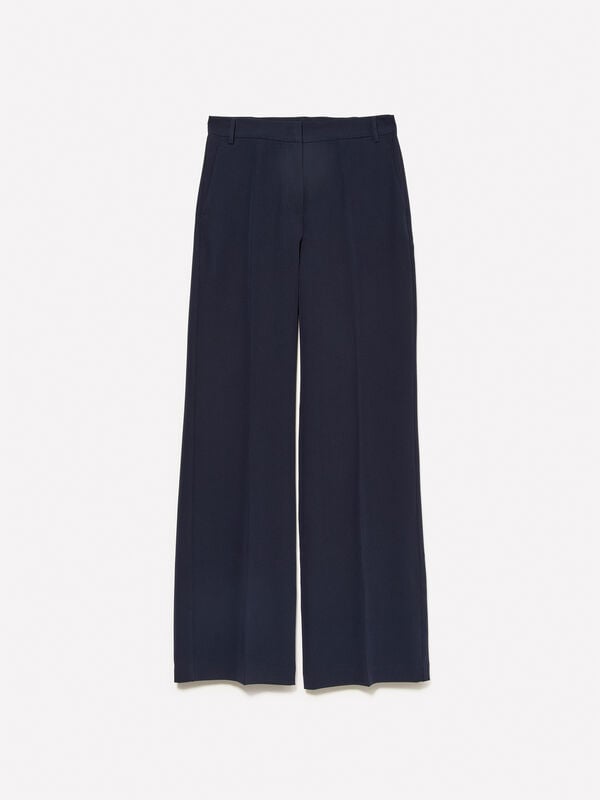 Pantalon palazzo bleu foncé Pantalon palazzo bleu foncé - pantalons palazzo pour femme | Sisley
