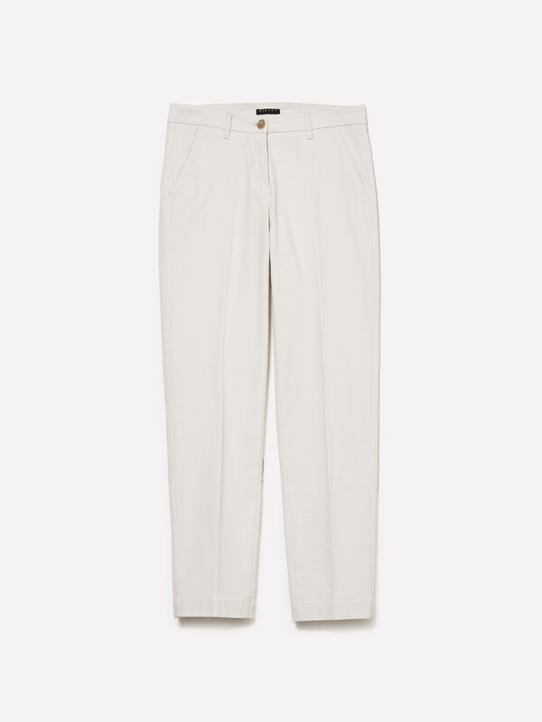 Pantalon chino cigarette gris tourterelle - pantalons chinos pour femme | Sisley