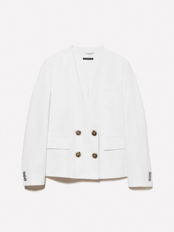Blazer blanc crème coupe garçon Blazer blanc crème coupe garçon - blazers pour femme | Sisley