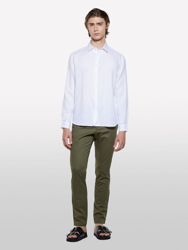 Chemise blanche 100 % lin Chemise blanche 100 % lin - chemises regular pour homme | Sisley