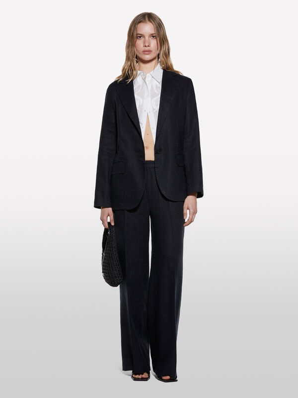 Blazer noir 100 % lin Blazer noir 100 % lin - blazers pour femme | Sisley