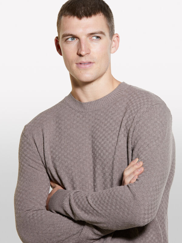 Pull marron à col rond - pulls col rond pour homme | Sisley