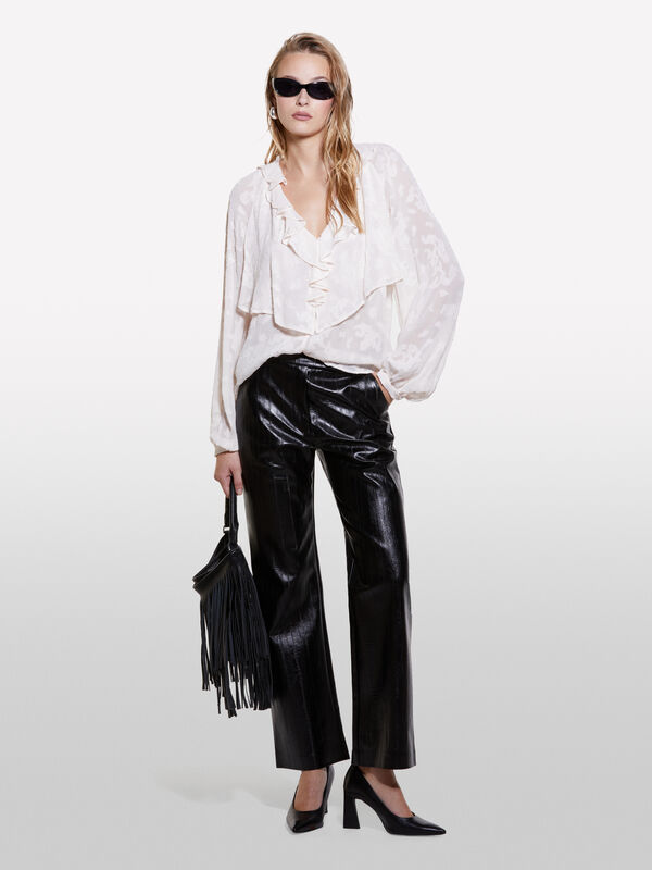 Blouse à volants et détails ruchés - blouses pour femme | Sisley