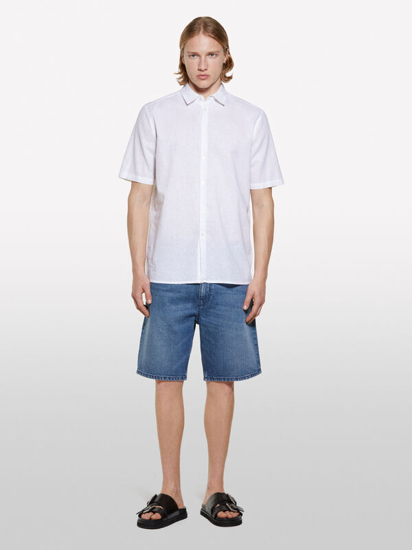 Bermuda en jean foncé Bermuda en jean foncé - shorts en jeans pour homme | Sisley