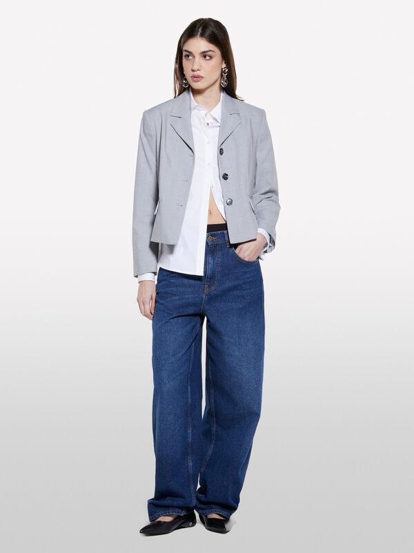 Veste courte gris clair - blazers pour femme | Sisley
