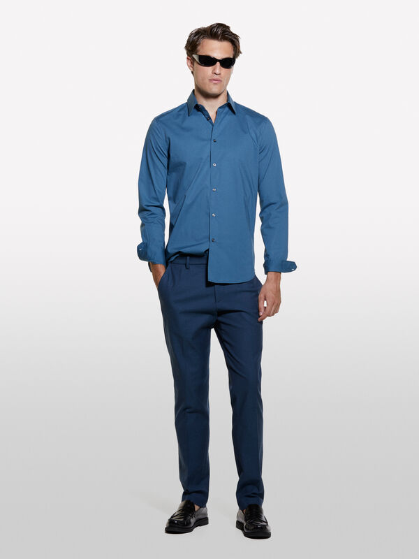 Chemise ajustée bleue - chemises ajustées pour homme | Sisley