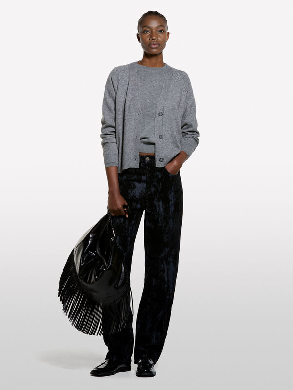 Cardigan oversize en gris chiné foncé - cardigans pour femme | Sisley