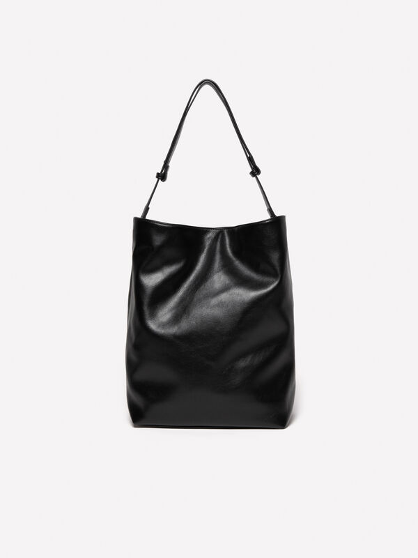 Grand sac noir porté épaule - sacs cabas pour femme | Sisley
