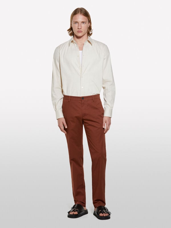 Chemise coupe classique blanc crème Chemise coupe classique blanc crème - chemises regular pour homme | Sisley