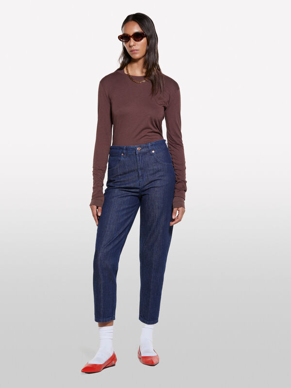 Jean mom bleu - jeans mom et boyfriend pour femme | Sisley