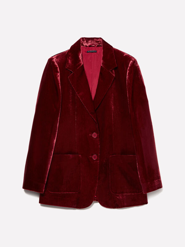 Blazer bordeaux en velours - blazers pour femme | Sisley