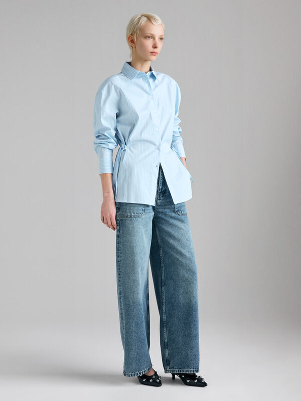 Chemise ray&eacute;e &agrave; lacets - chemises pour femme | Sisley