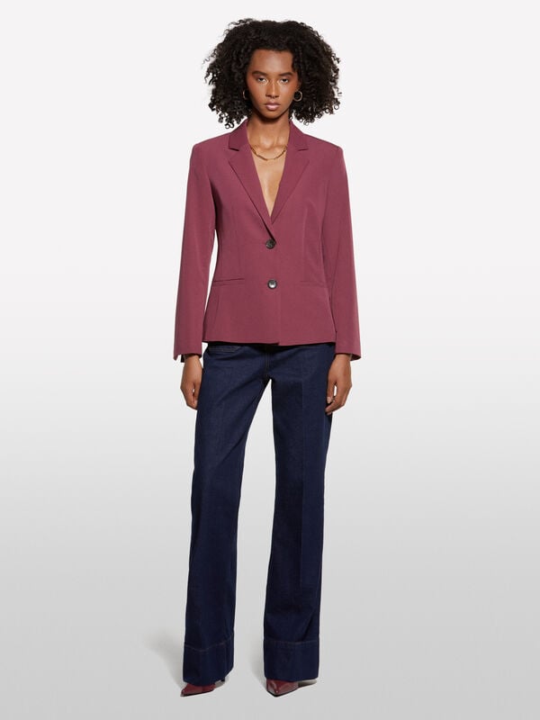 Blazer slim bordeaux Blazer slim bordeaux - blazers pour femme | Sisley