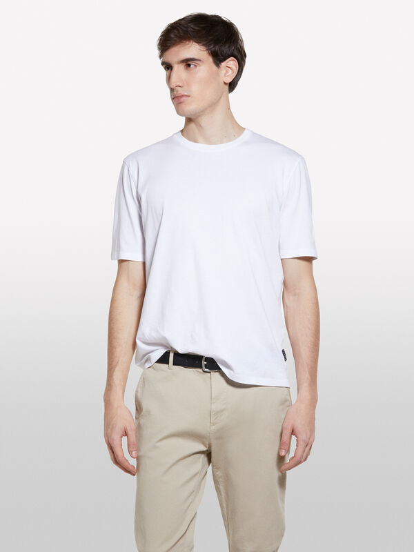 T-shirt regular blanc à manches courtes - t-shirts à manches courtes pour homme | Sisley