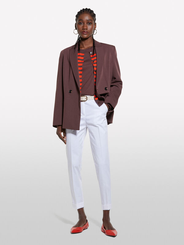 Pantalon cigarette blanc - pantalons skinny pour femme | Sisley
