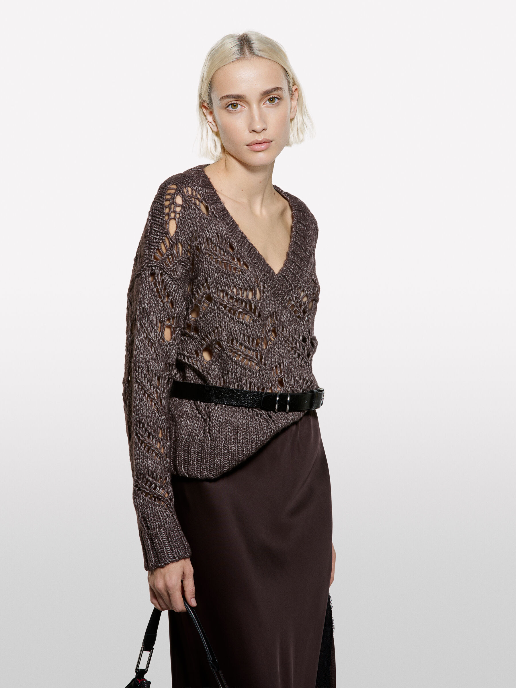 V NECK SWEATER L/S Femme image number null