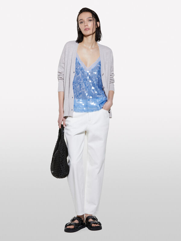 Cardigan tricoté gris Cardigan tricoté gris - cardigans pour femme | Sisley