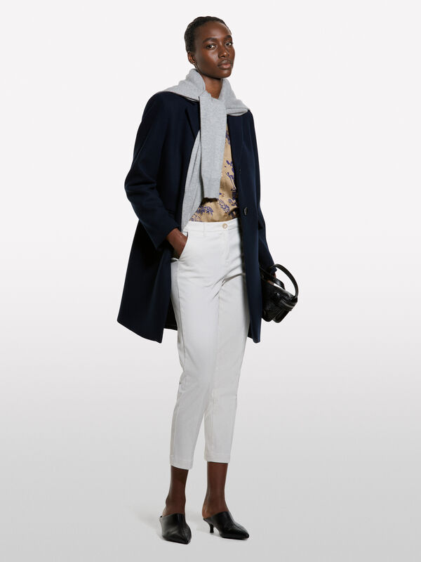 Pantalon chino cigarette gris tourterelle - pantalons chinos pour femme | Sisley