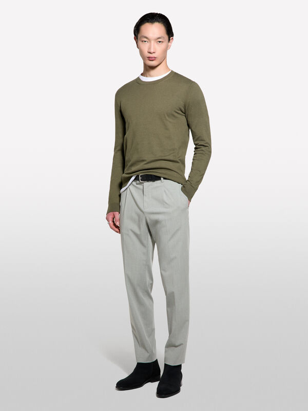 Pantalon gris clair Pantalon gris clair - pantalons slim pour homme | Sisley