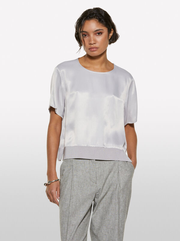 Blouse en satin gris - blouses pour femme | Sisley