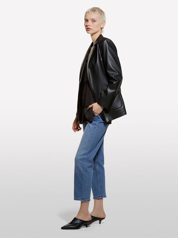 Jean chino slim bleu style 71 Jean chino slim bleu style 71 - jeans coupe slim pour femme | Sisley