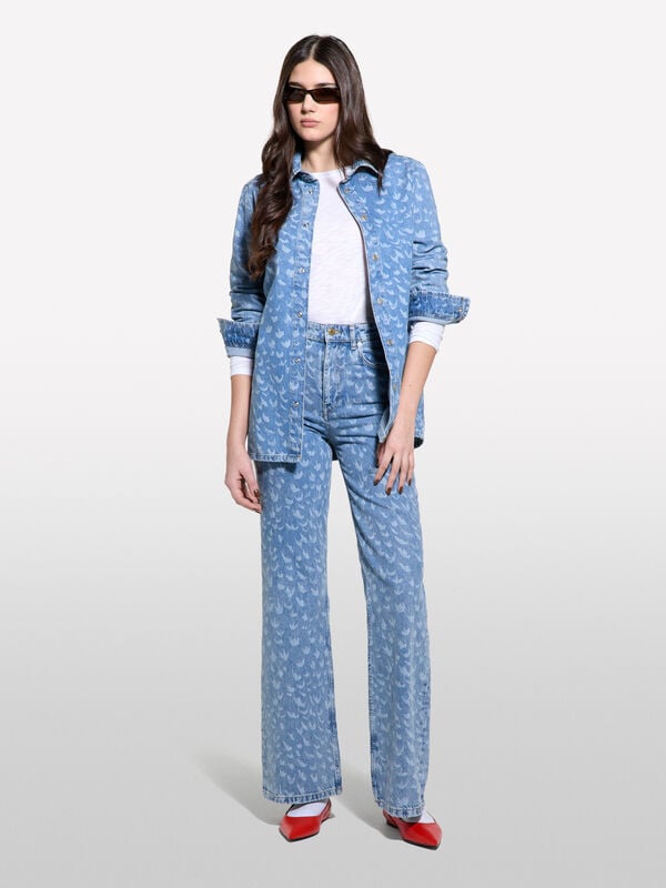 Jean imprimé Jean imprimé - jeans palazzo pour femme | Sisley